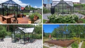 Kasvuhoone kivipinnad ja puitterrassid